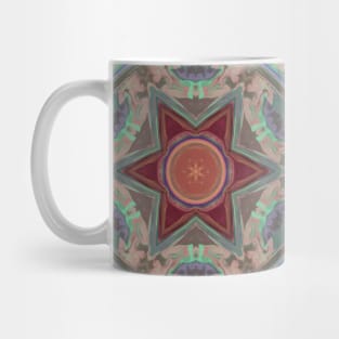 Mosaic Kaleidoscope Flower Teal Blue and Pink Mug